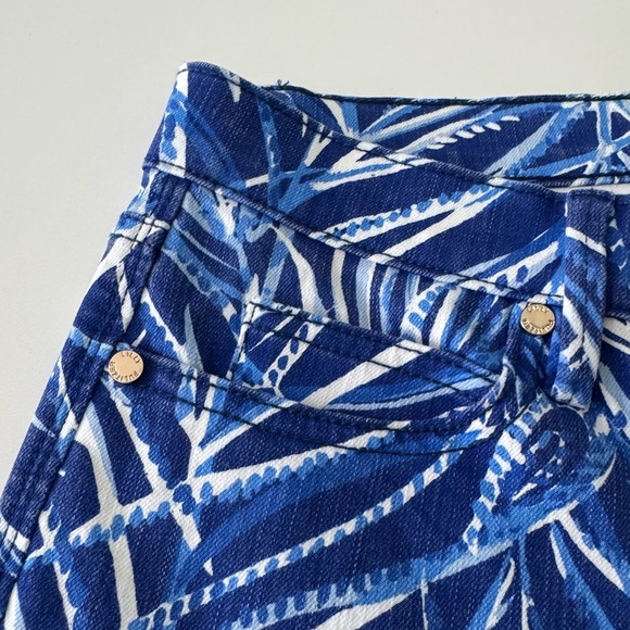 Lilly Pulitzer South Ocean Blue and White Ankle Cropped Jeans - Picture 10 of 15